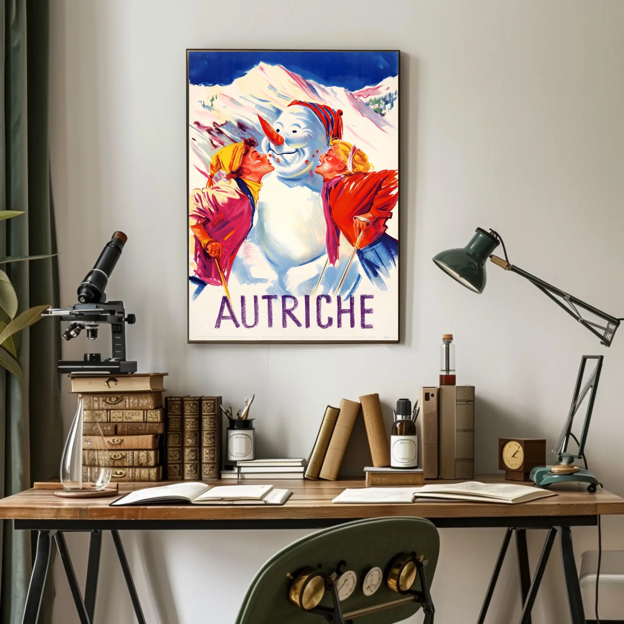 Vibrant Vintage Austrian Winter Scene Travel Poster PosterGoat
