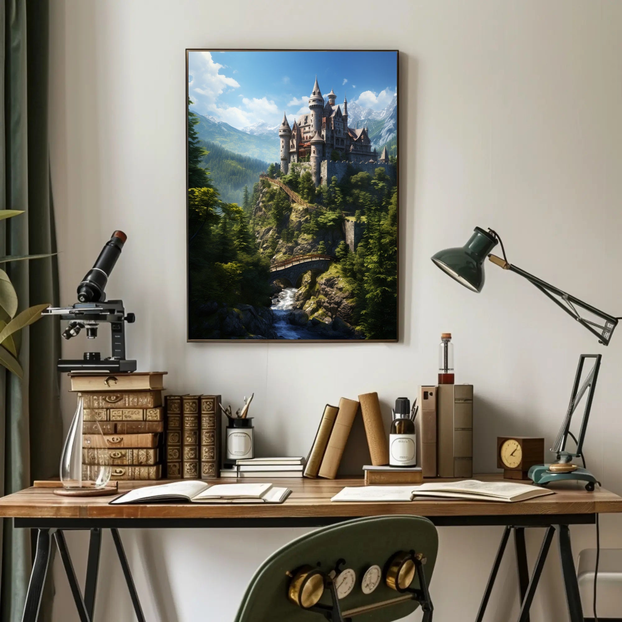 Enchanted Castle In The Mountains Poster PosterGoat