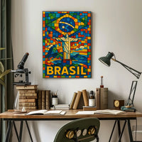 Vibrant Brazil Mosaic Poster