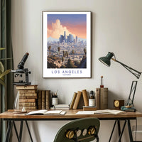 Los Angeles Skyline Serene Illustration Urban or Cityscape Poster PosterGoat