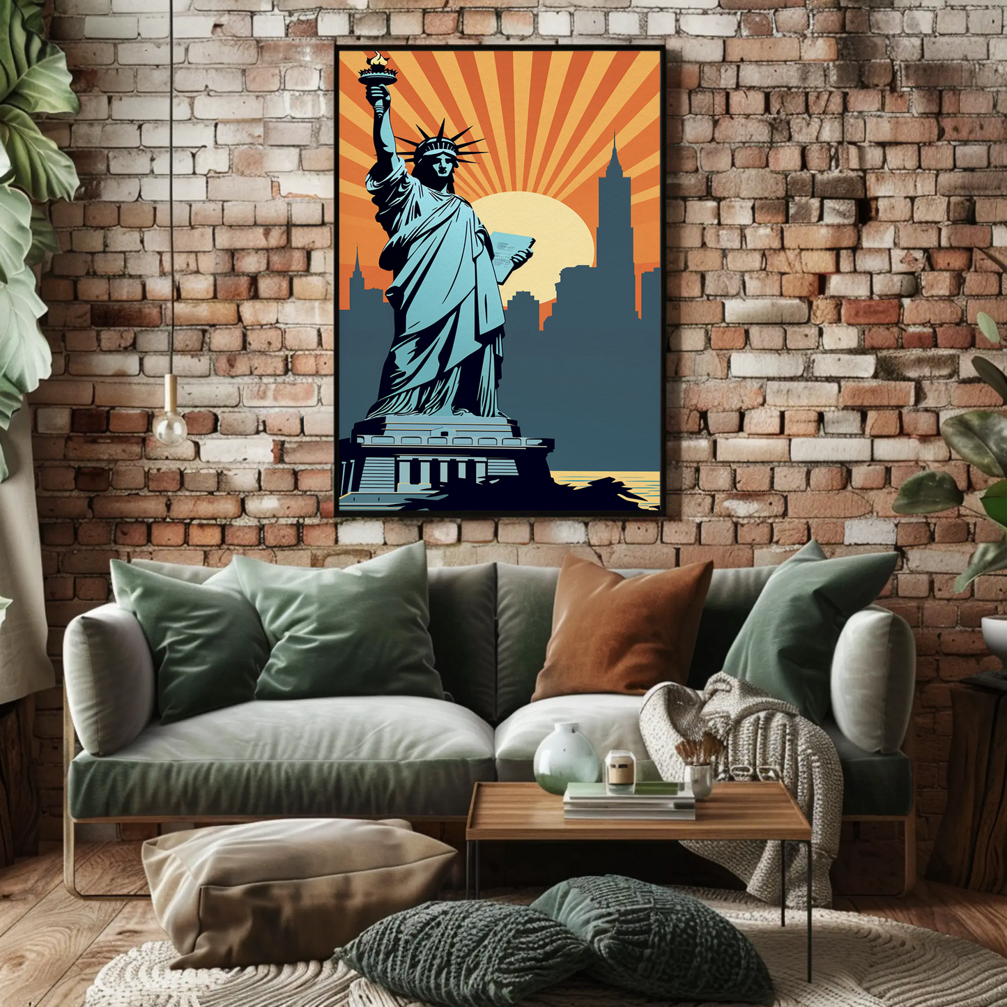 Statue of Liberty New York Vintage Travel Poster