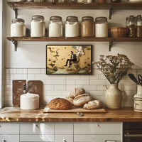 Surreal Floating Islands Tuxedo Man - Artistic Poster