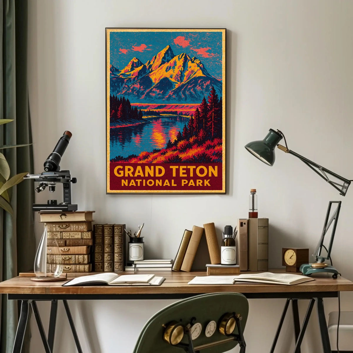 Grand Teton Adventure Vintage Poster