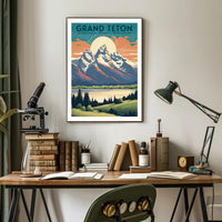 Grand Teton Vintage Travel Poster Wall Art