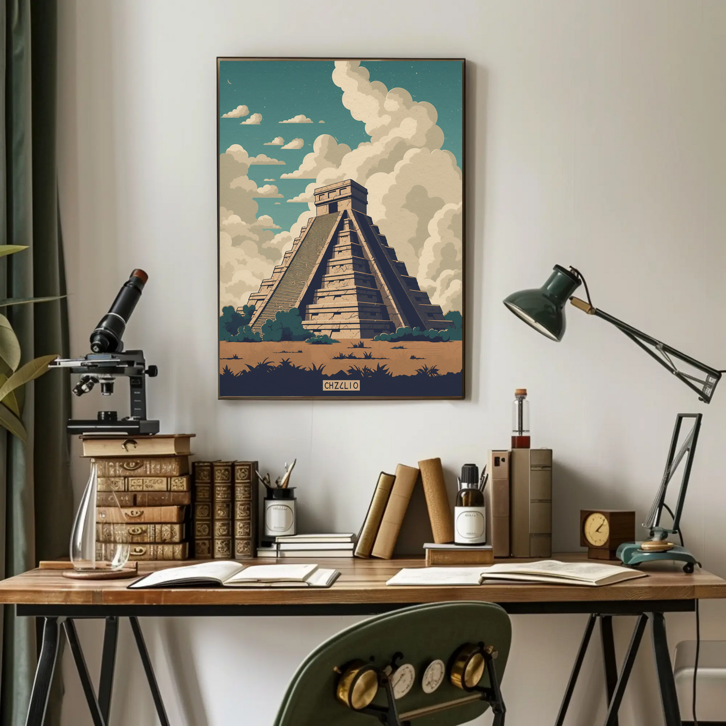 Chichen Itza Mexico Ancient Pyramid Ruins Travel Poster