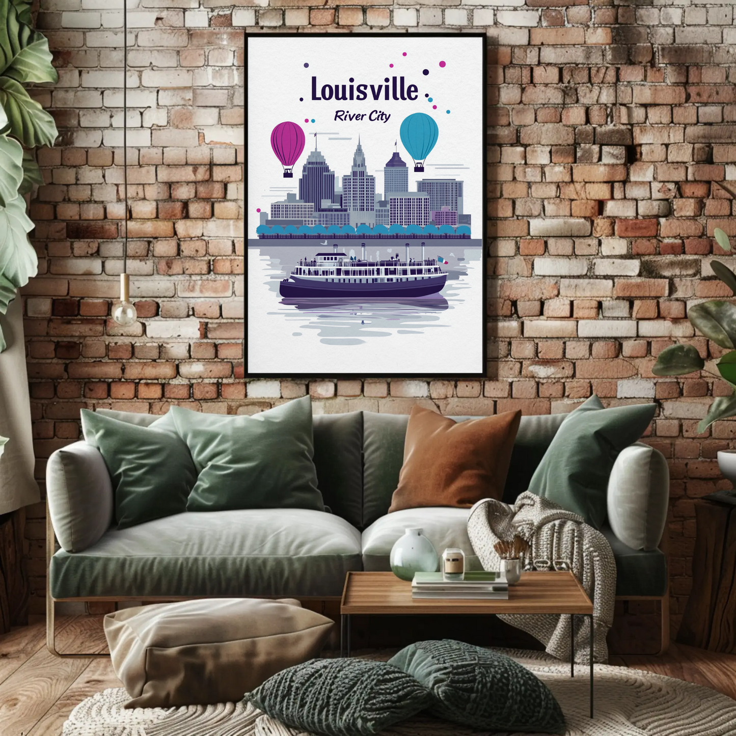 Louisville River City Vintage Poster