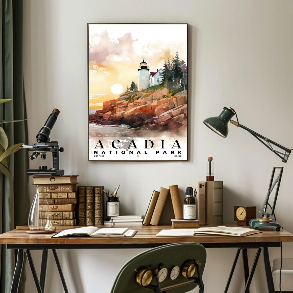 Acadia Watercolor Wall Art Poster