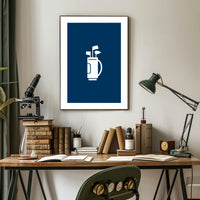 Minimalist Golf Bag Silhouette on Sports Poster