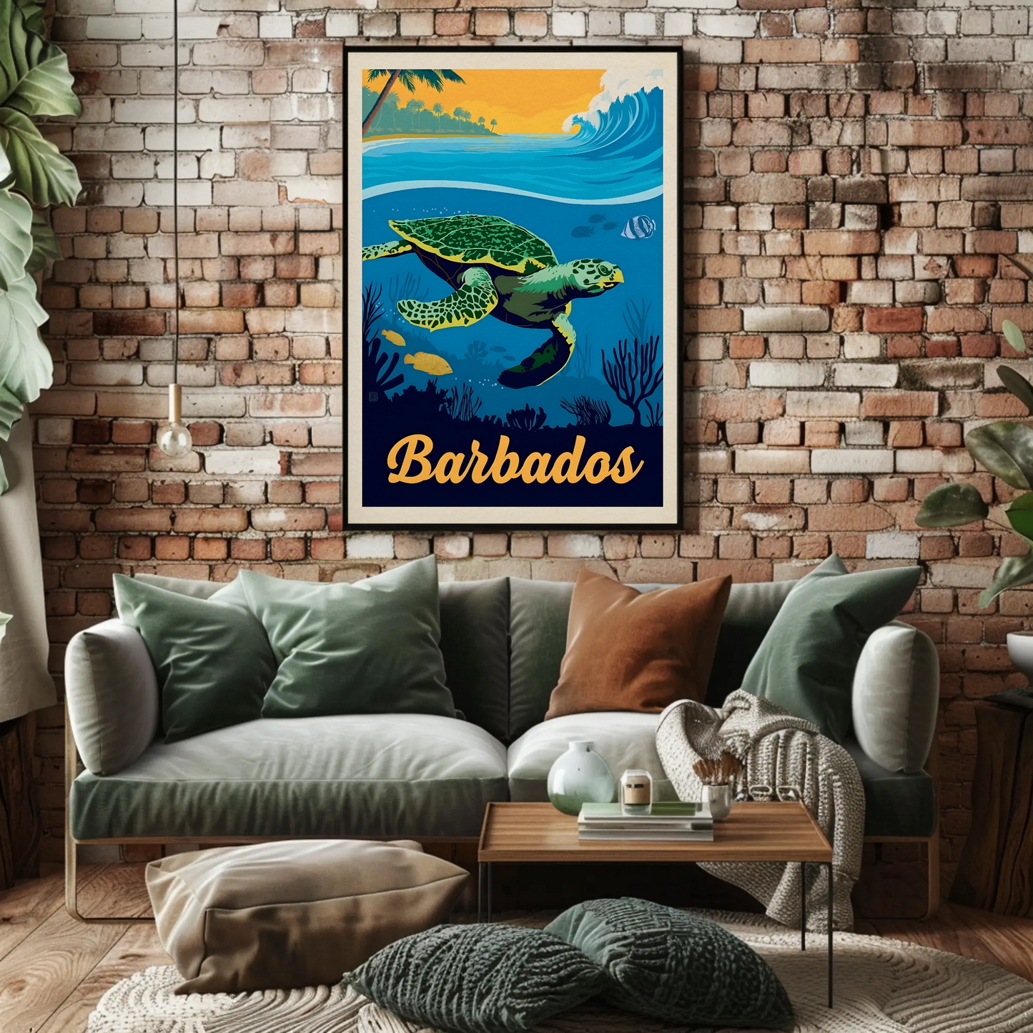 Barbados Vintage Travel Poster