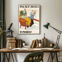 Vintage Luxury Winter Retreat in Swiss Alps Travel Poster PosterGoat