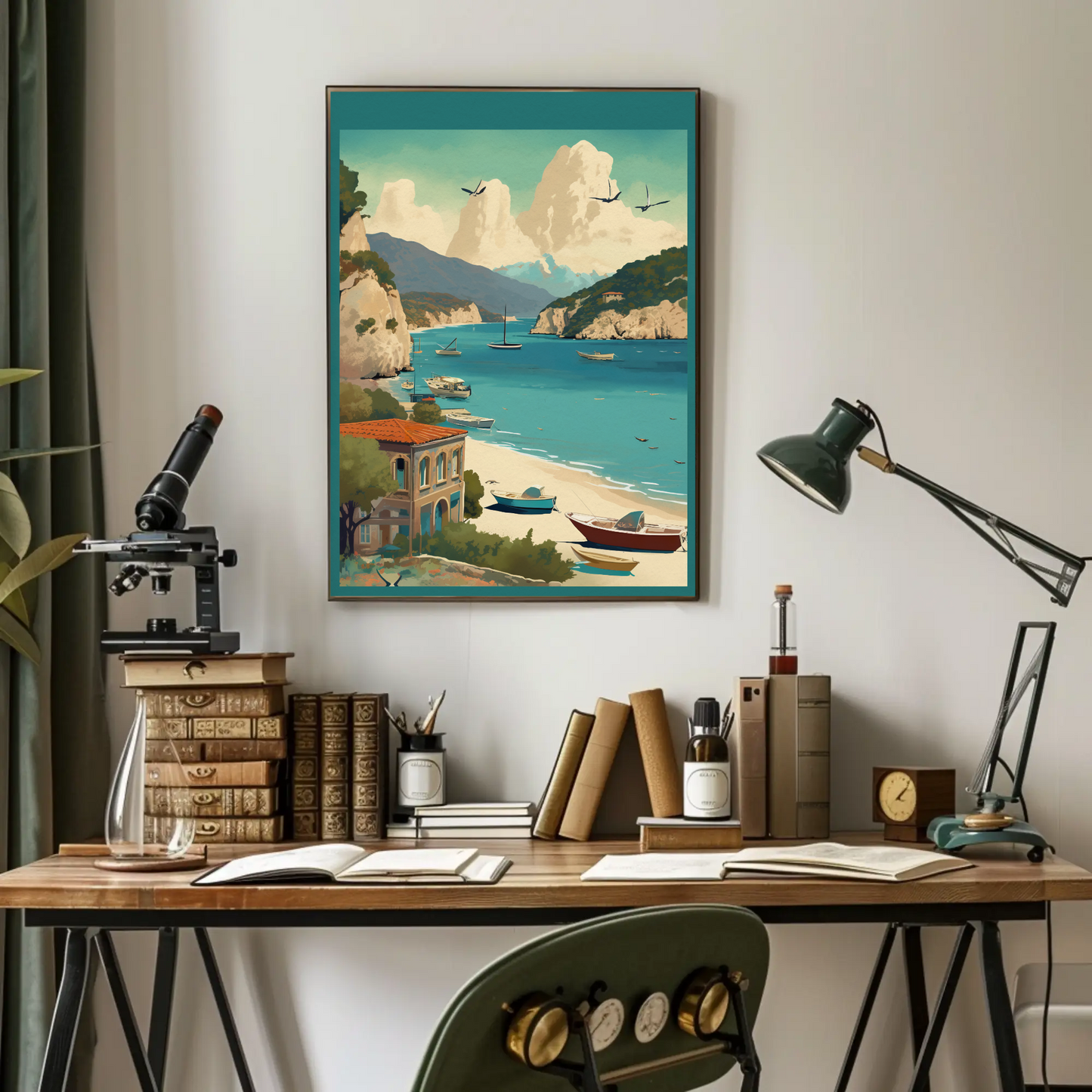 Vintage Parisian Charm: Eiffel Tower & Seine River View Travel Poster