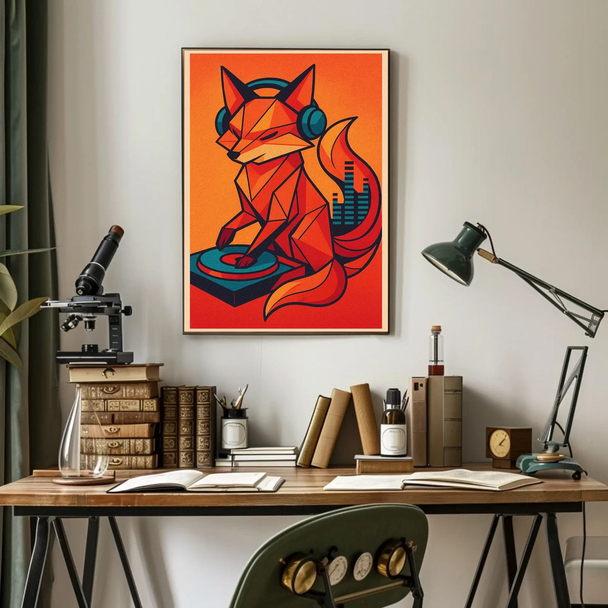 Geometric Dj Fox Poster