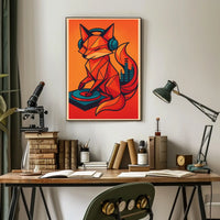 Geometric Dj Fox Poster