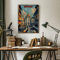 Milan Cathedral Urban Scene Poster