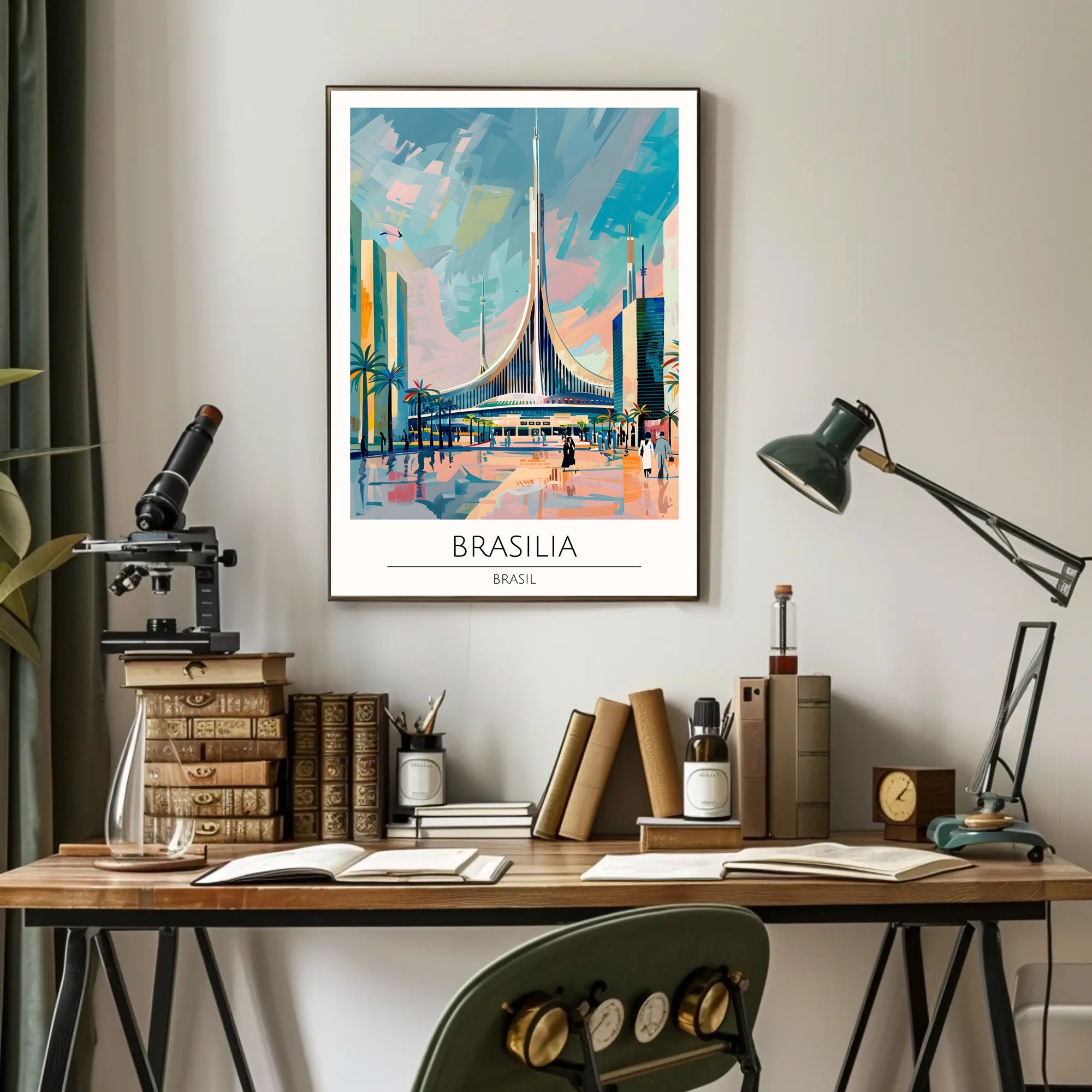 Brasília Illustrated Poster PosterGoat