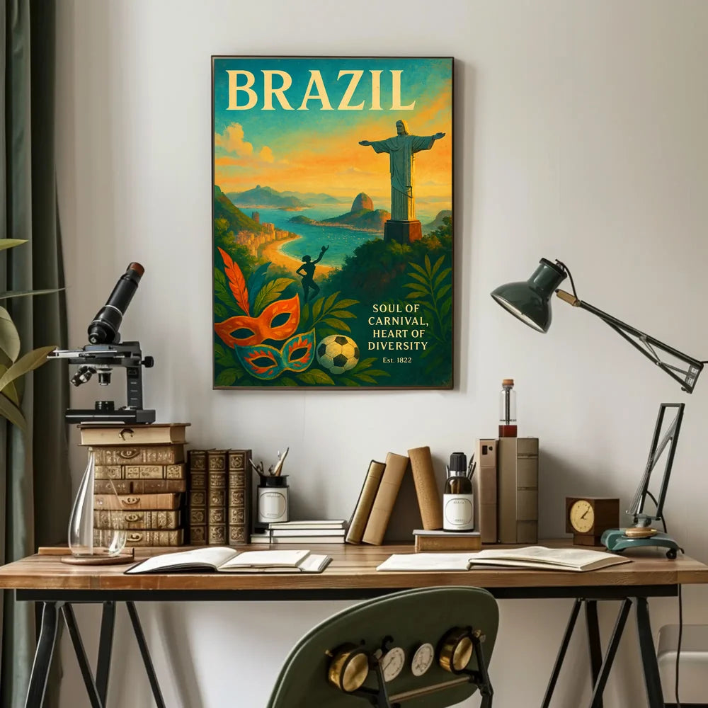 Brazilian Carnival Vintage Vibes Cultural or Heritage Poster PosterGoat