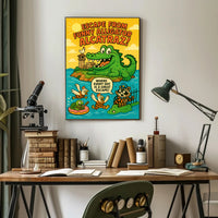 Escape from Funny Alligator Alcatraz Poster PosterGoat
