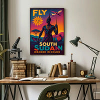 South Sudan Vibrant Travel Advertisement, Vintage-Modern Travel Poster PosterGoat