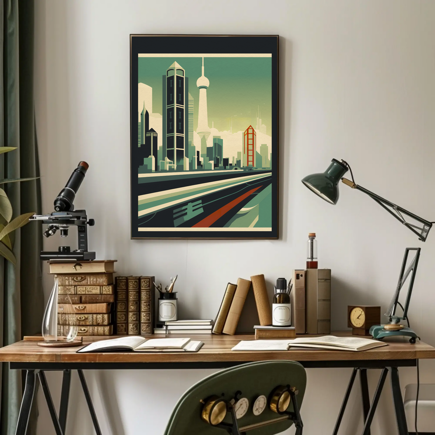 Futuristic Skyline Of Shanghai China Travel Poster