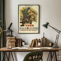 WWII Soldier's Call: Blood Donation Propaganda Poster