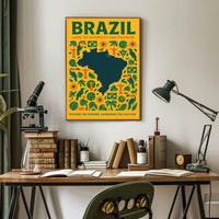Brazil's Cultural Symbols Vibrant and Modern Poster PosterGoat