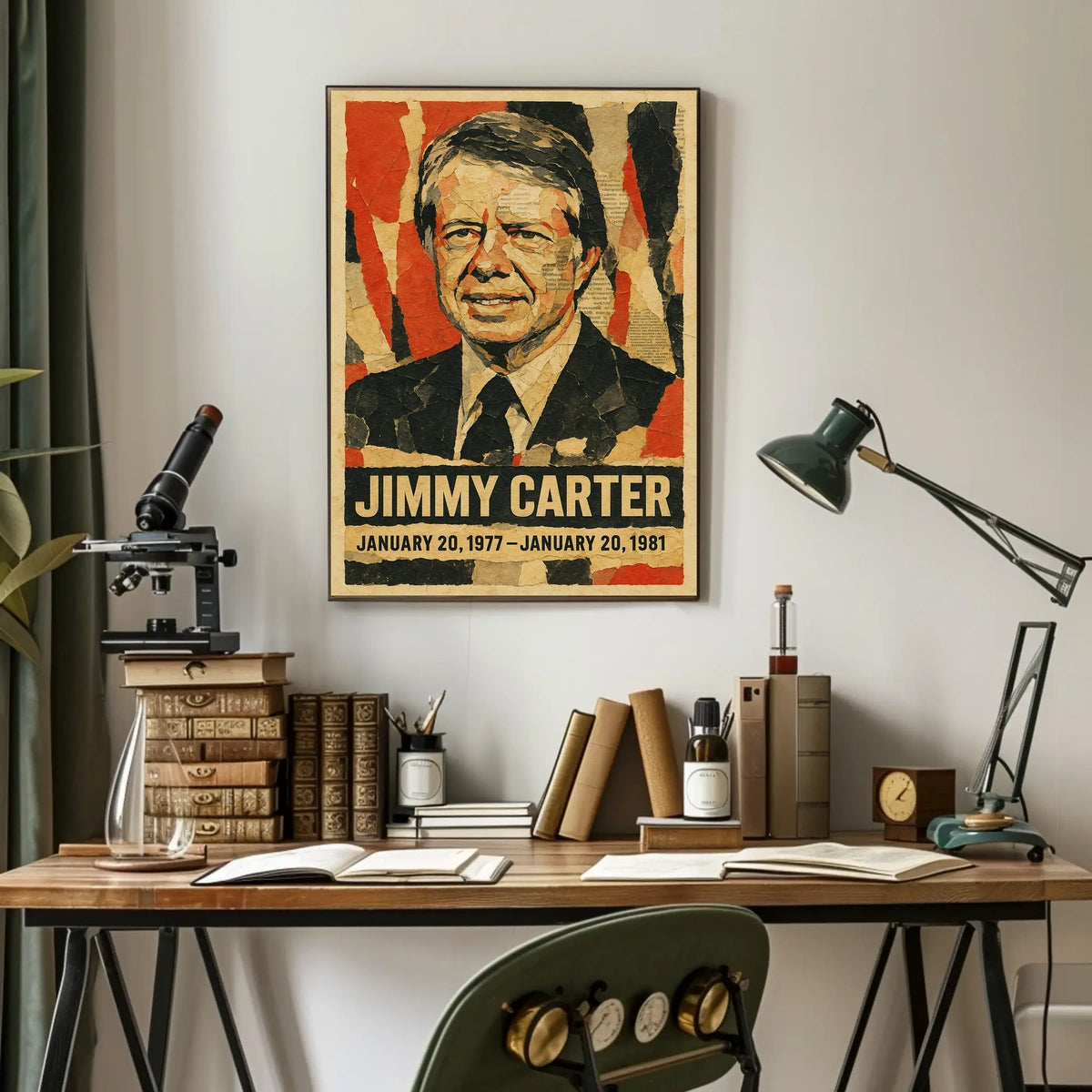 Jimmy Carter 39th President of the United States Layered paper Collage Poster