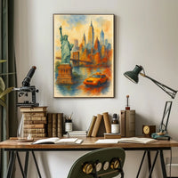 New York City Dreams Watercolor Poster