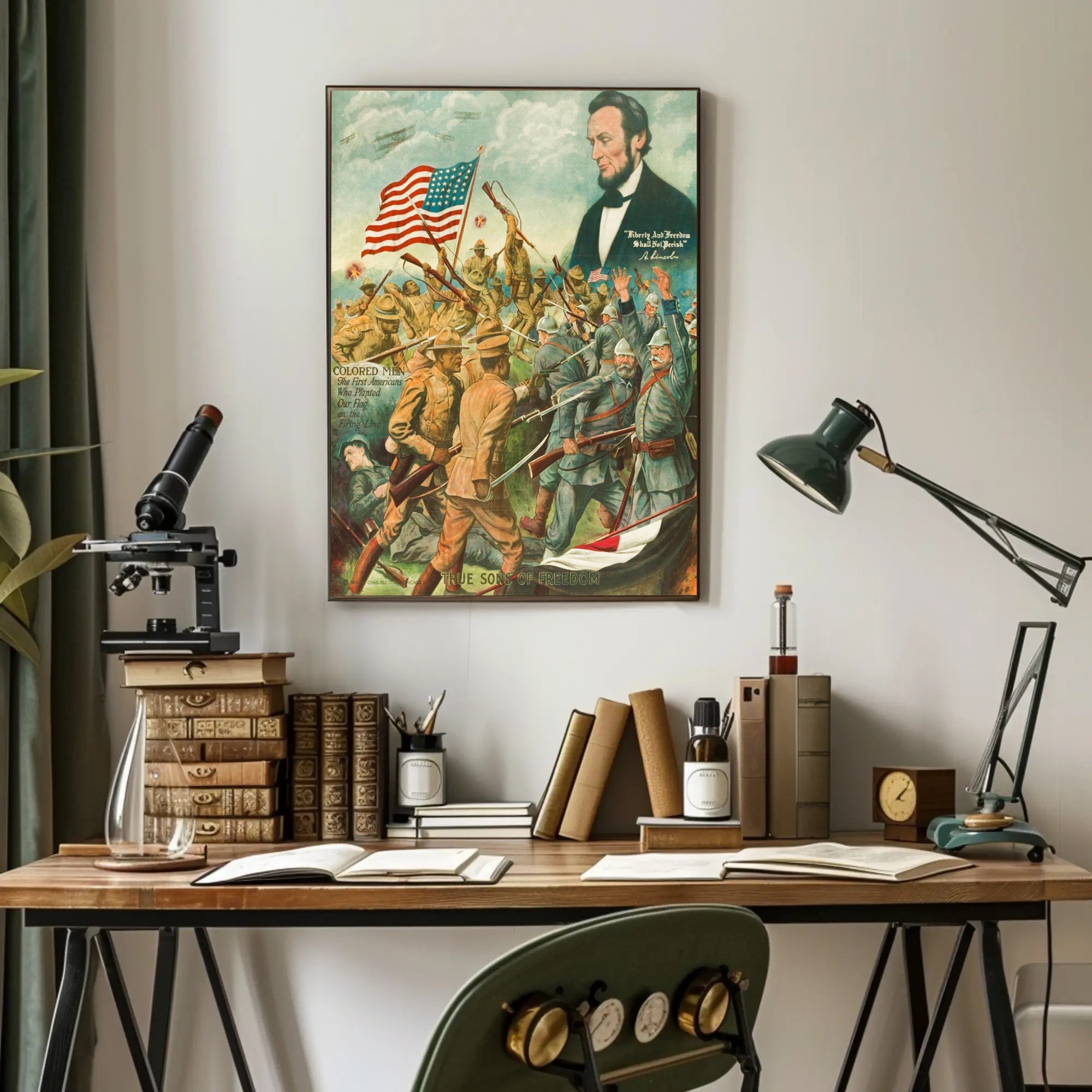 Patriotic African American Soldiers WWI Historical or Presidential Poster