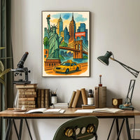 Discover New York City Iconic Landmarks Illustration