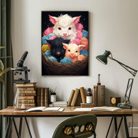 Basket Of Fluffy Friends Poster