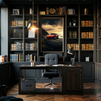 Sunset Drive Red Sports Car Poster