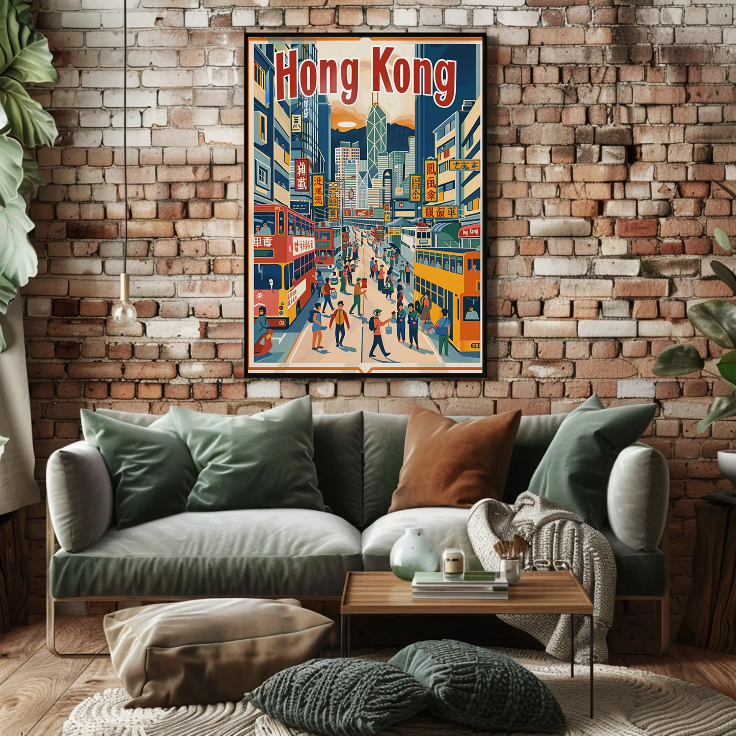 Hong Kong Busy Street Poster