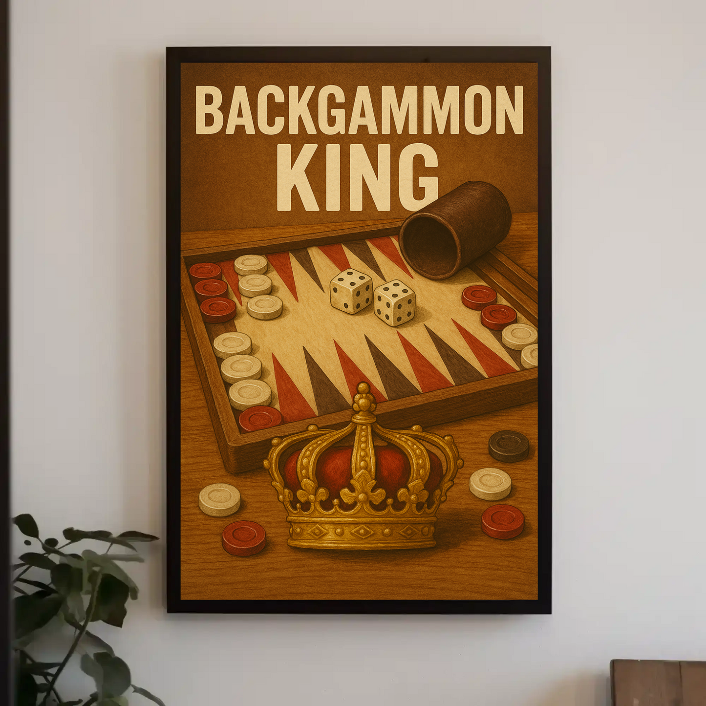 Backgammon King Vintage Poster