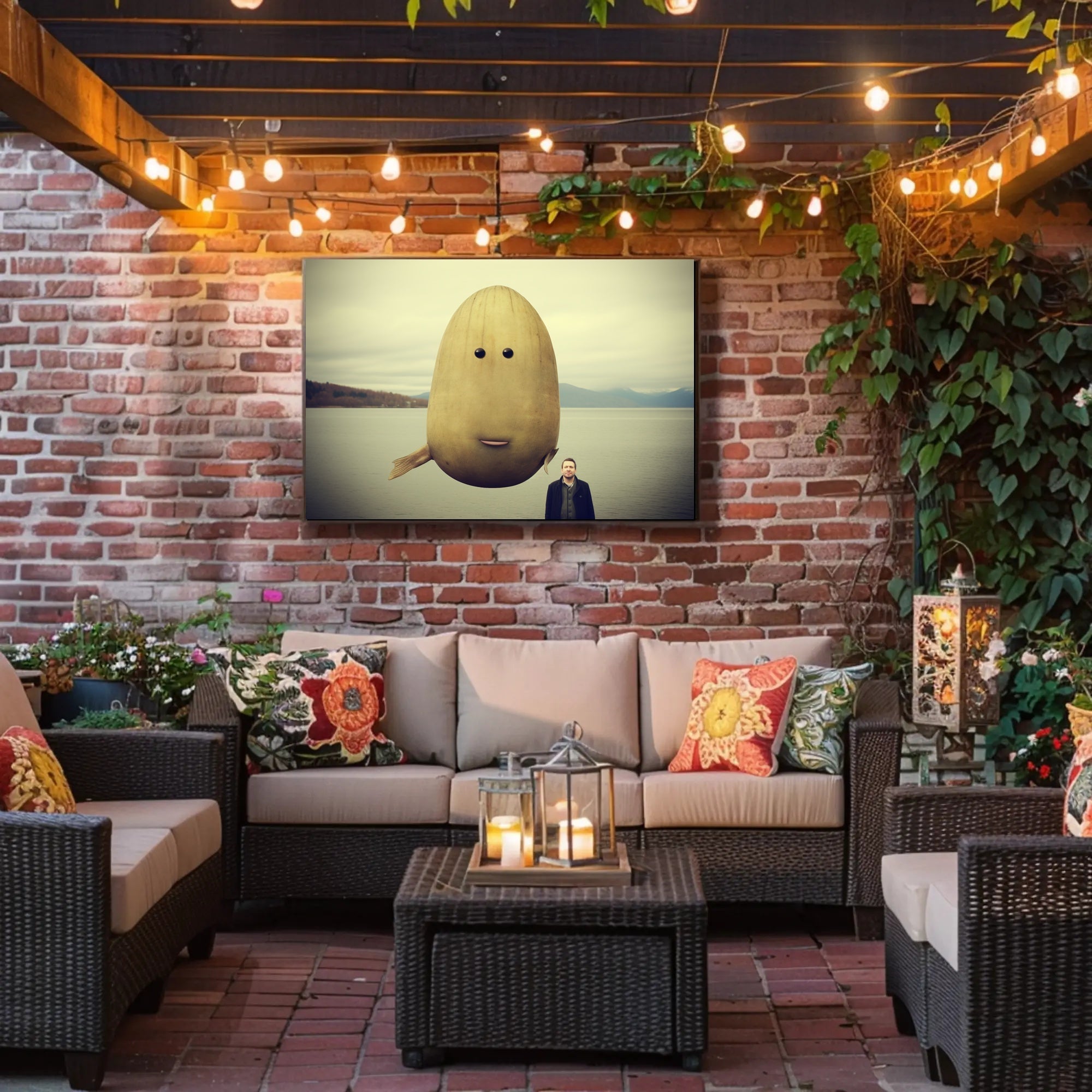 Surreal Lakeside Creature Fantasy or Mythology Poster