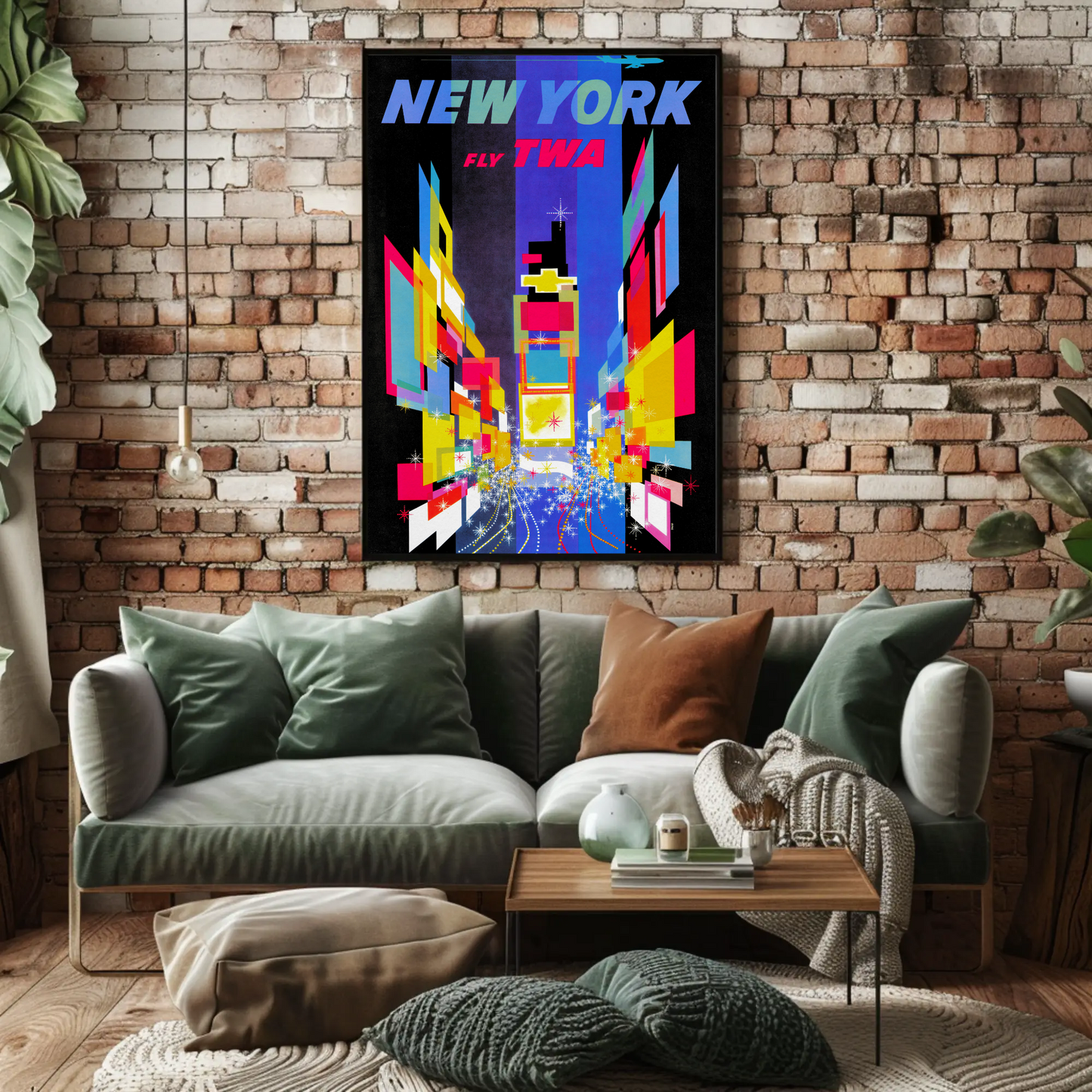 Fly TWA to New York Retro Poster by David Klein (1956)