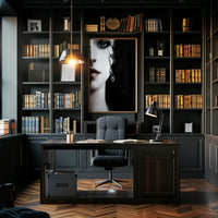 Striking Surreal Portrait Black & White Artistic Poster PosterGoat