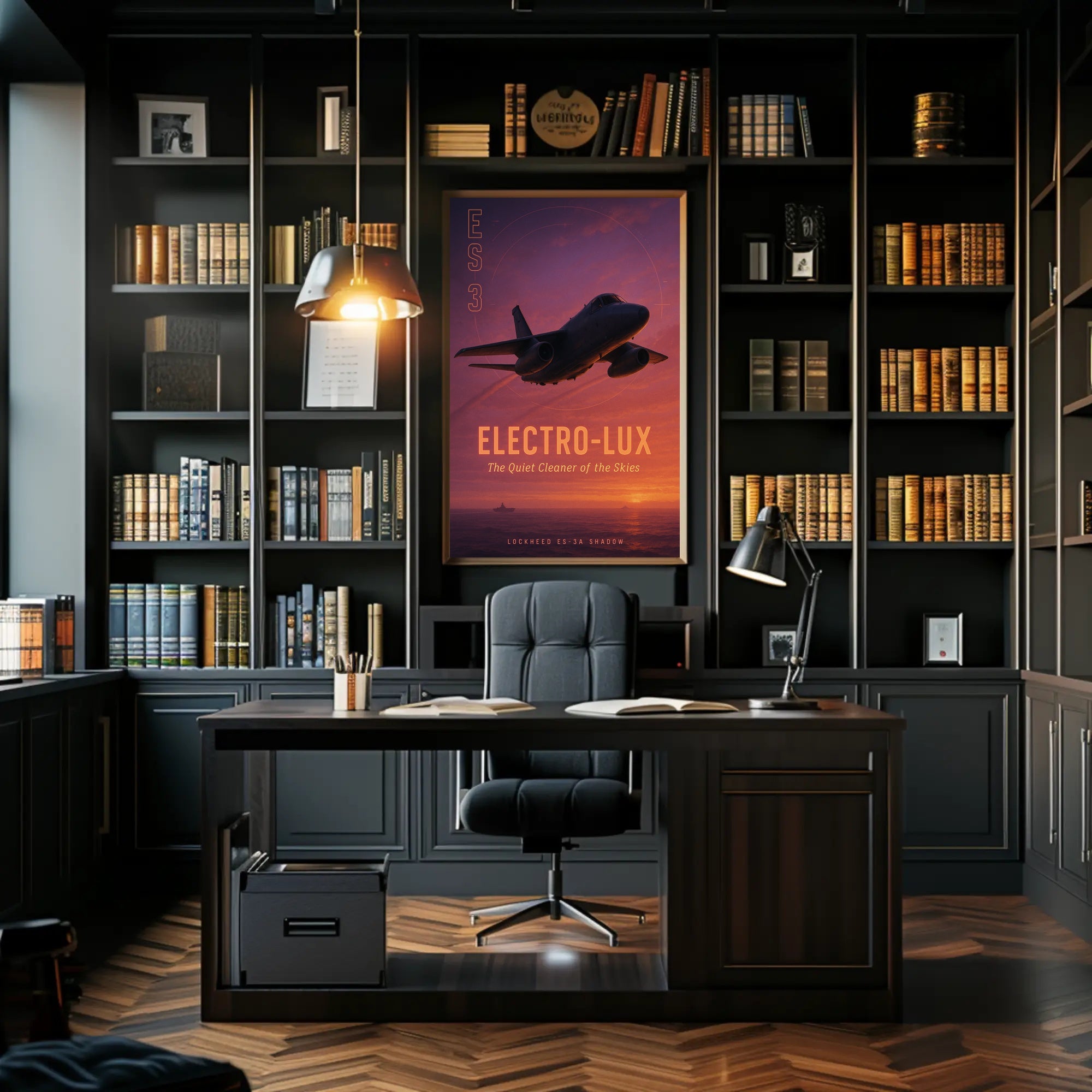 Lockheed ES-3A Shadow in Flight Aviation Poster