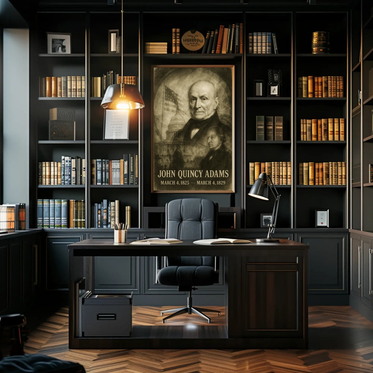 John Quincy Adams 6th President of the United States Double Exposure Poster