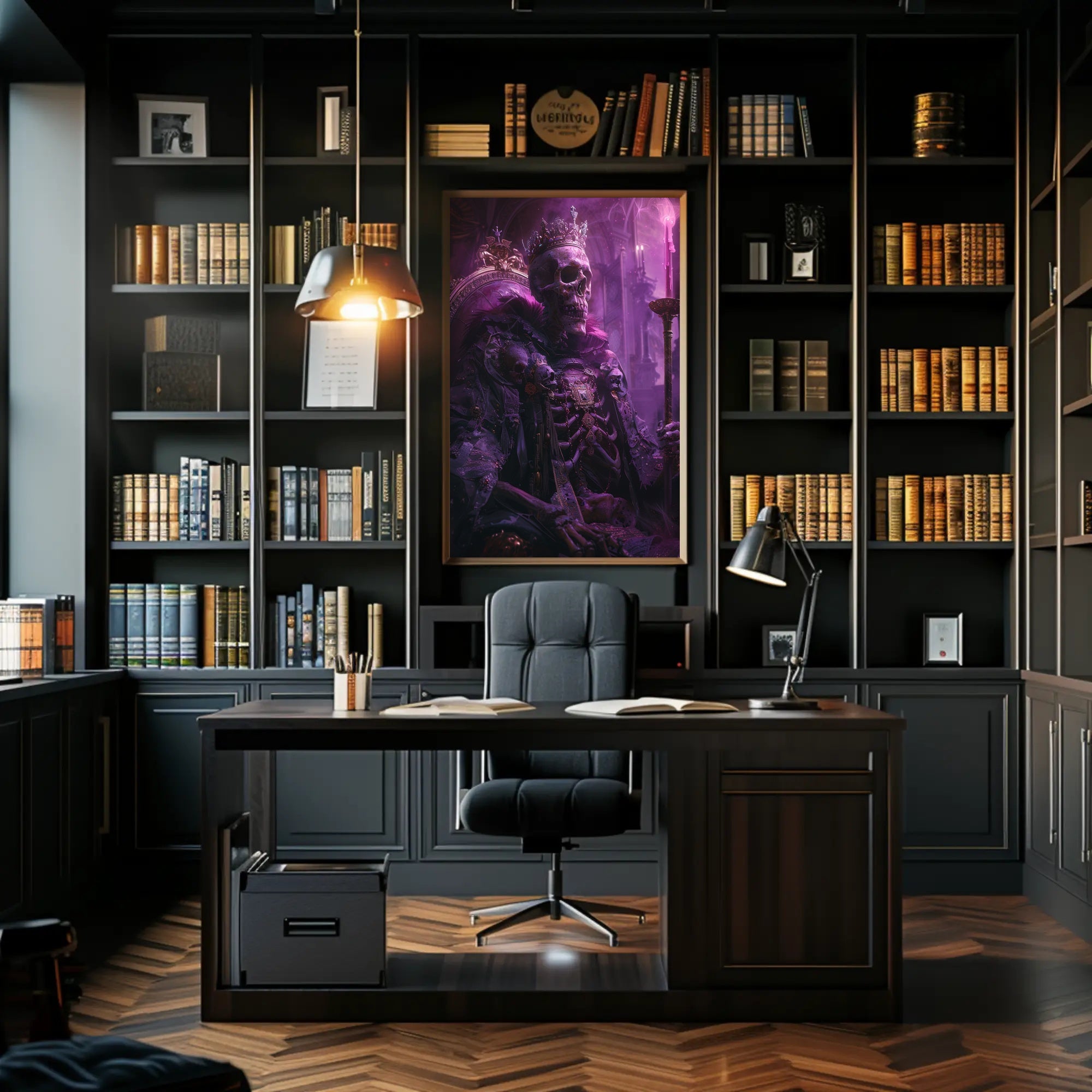 Majestic Morbid Monarchy: Gothic Skeleton Fantasy Poster PosterGoat