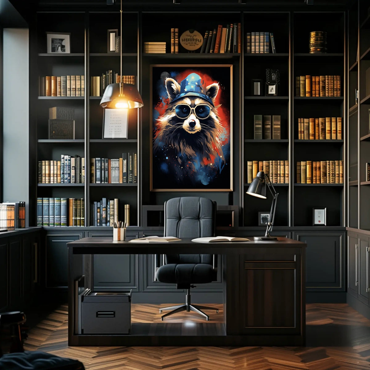 Patriotic Raccoon Poster
