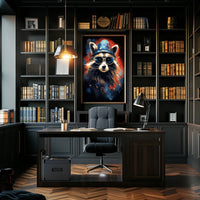 Patriotic Raccoon Poster