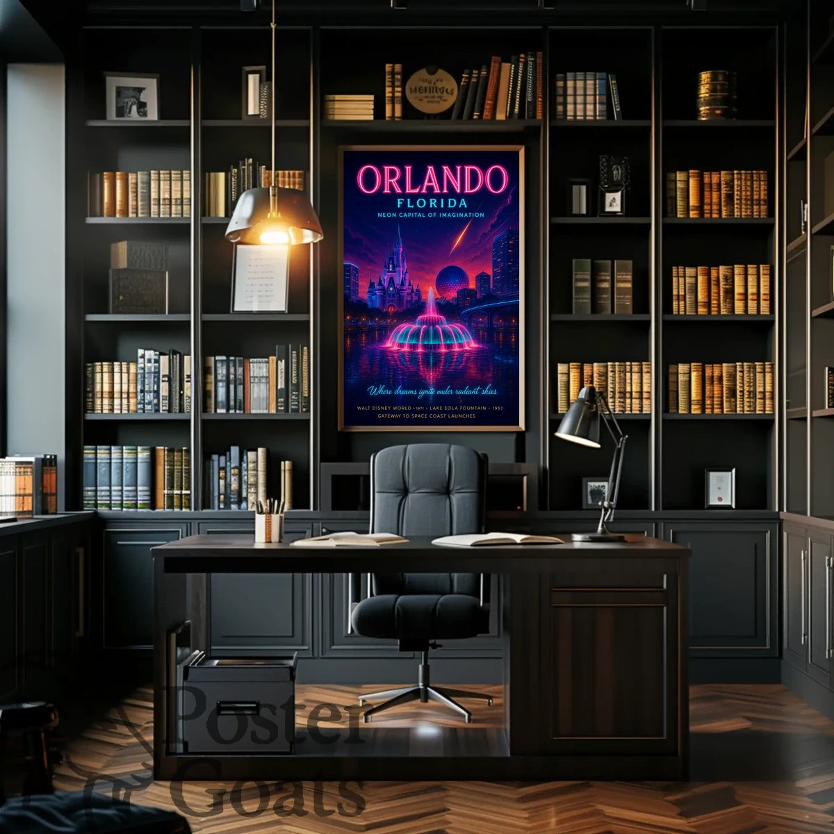 Orlando Neon Fantasy Travel Poster