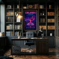 Orlando Neon Fantasy Travel Poster