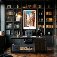 Cartagena Street Scene Poster PosterGoat