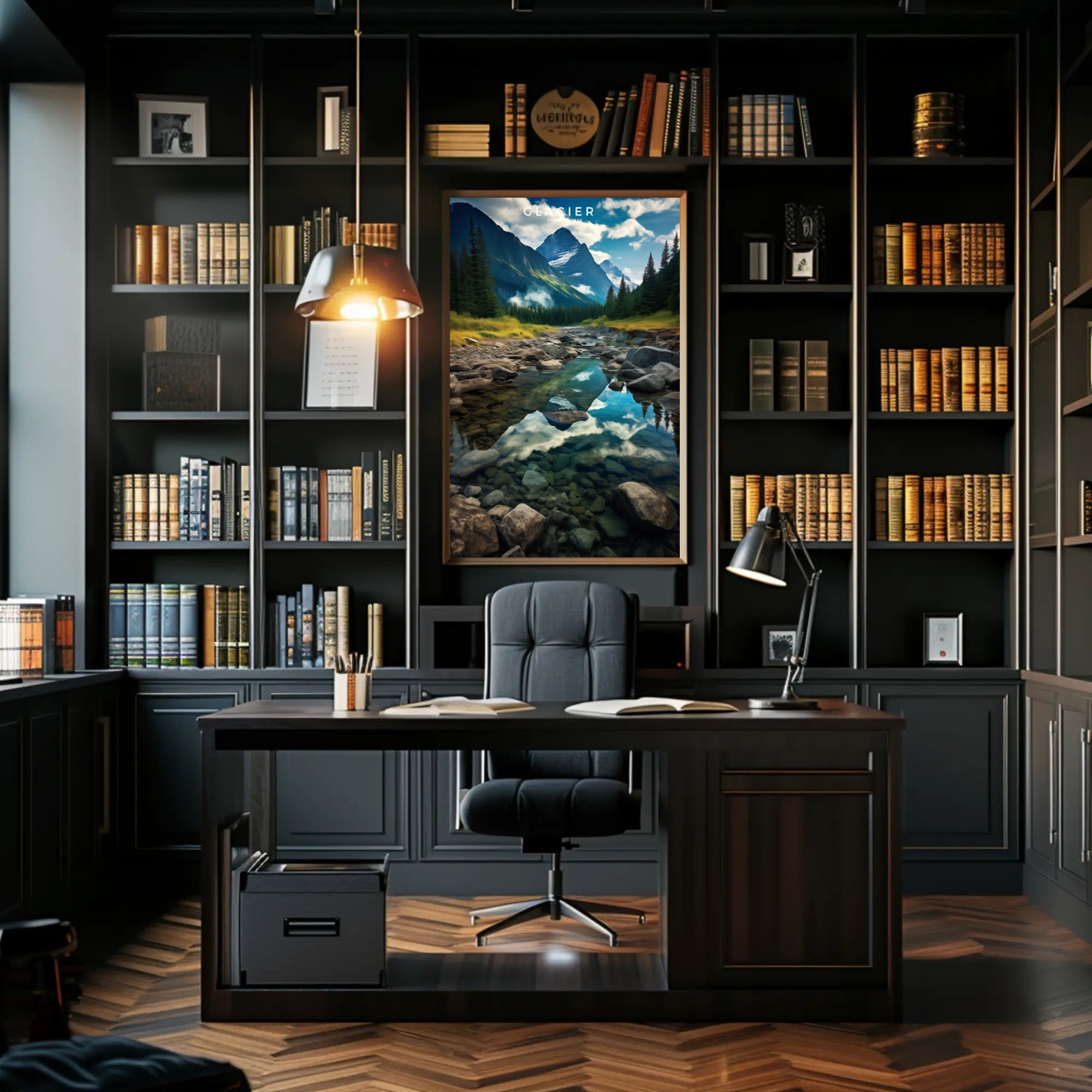 Glacier Tranquil Landscape Poster Travel Wall Art