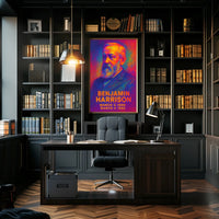 Benjamin Harrison 23rd President of the United States Neon Gradient Overlay Poster