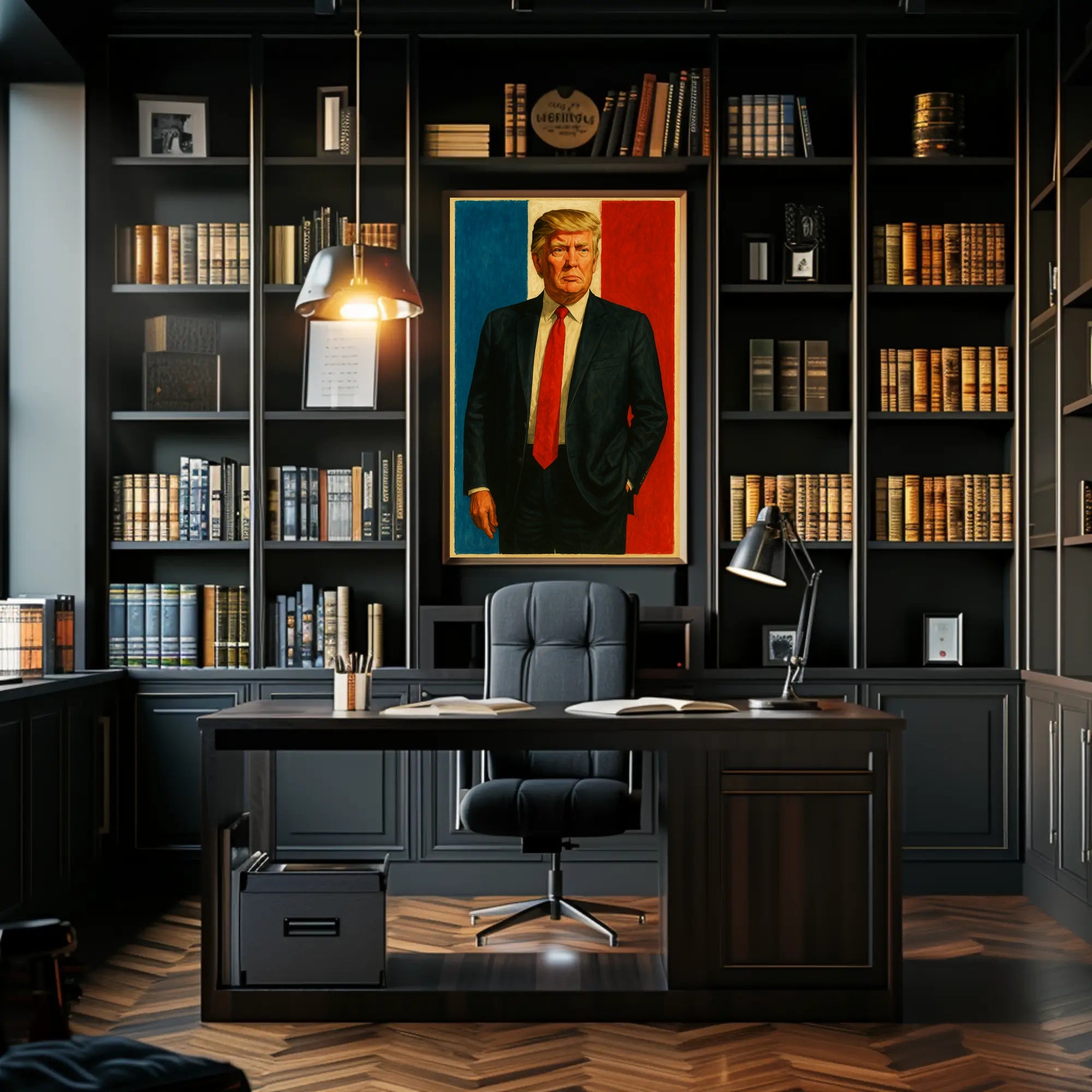 Presidential Portrait in Red, White, and Blue Poster PosterGoat