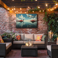 Surreal Reflection: Artistic Poster with Contemplative Figure