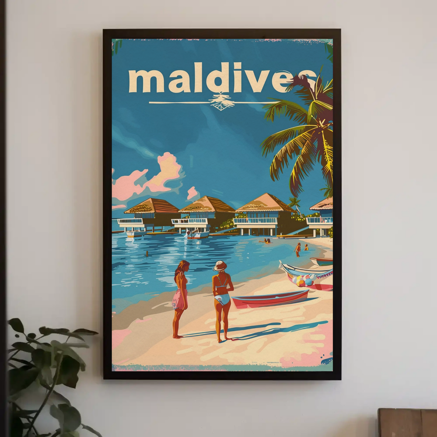 Maldives Vintage Travel Poster - Island Escape