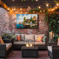 Serene Coastal Village Poster